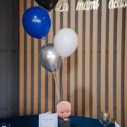 Decor repetitiv cu ursulet si baloane roz La Mami Acasa