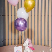 Decor baloane,figurina, place card si meniu personalizat La Mami Acasa